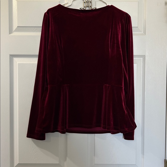 Allegra K Deep Red Long Sleeve Top - Picture 5 of 7